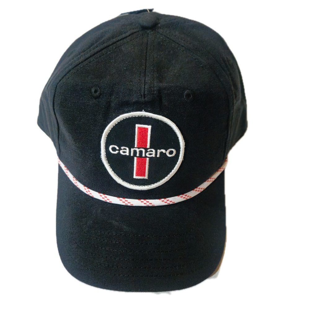 Camaro Hat Cap Snap Back Mens‎ Black Rope Trucker GM Licensed Mad Engine Twill